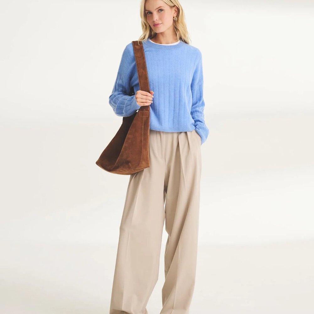 NWT ✨ Naadam Lightweight Cashmere Ribbed Cropped Sweater